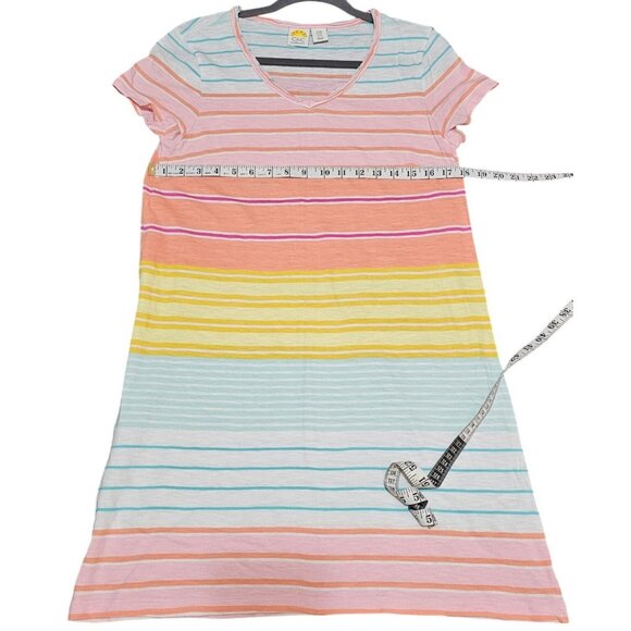 C&C California Women's Striped Short Sleeve Cotton Dress Multicolor Size Medium - Picture 8 of 8